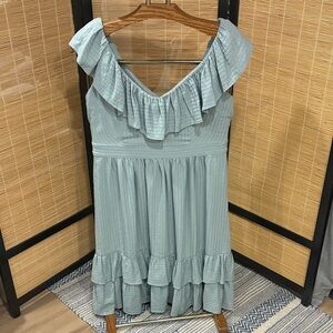 Calvin Klein Light Sage Green Textured Dress